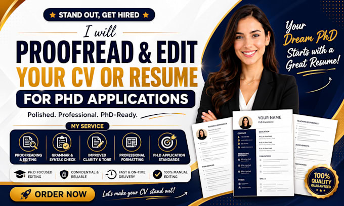 proofread and edit your CV or resume for phd applications