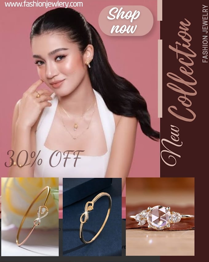 create elegant and modern jewelry marketing posts and advertisements
