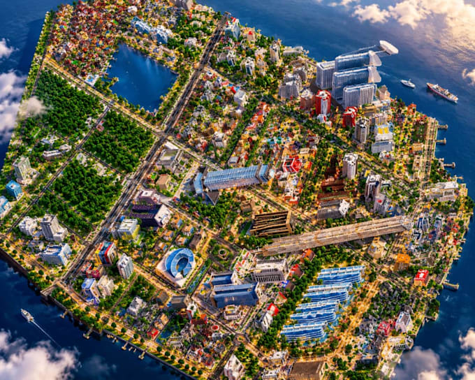 build a professional custom minecraft build spawn map city