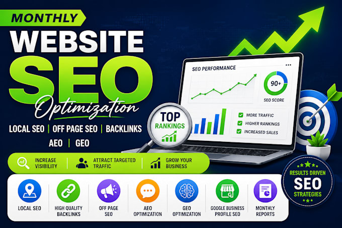 optimize monthly website SEO local off page backlinks aeo GEO