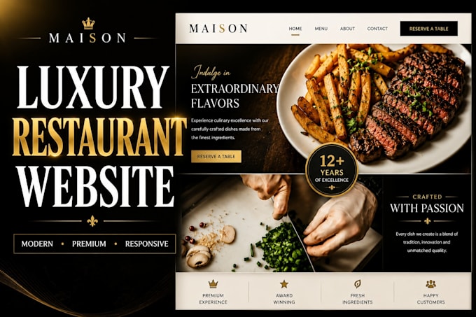 design a luxury restaurant website with smooth animations