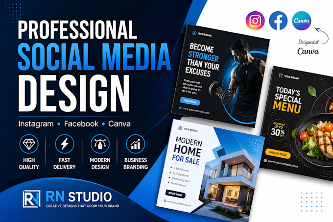 design professional social media posts and canva graphics