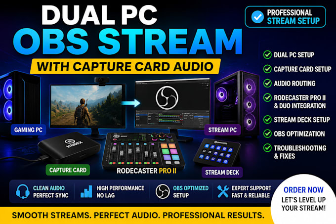 setup dual PC obs stream with capture card audio