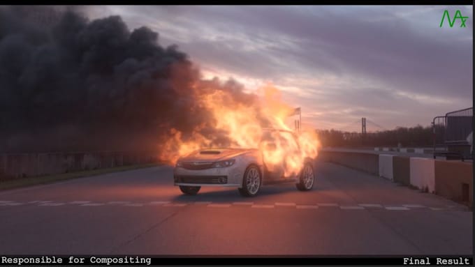do vfx explosion and fire effects, cgi explosion for your shots