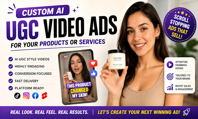create custom ai ugc video ads for your products or services
