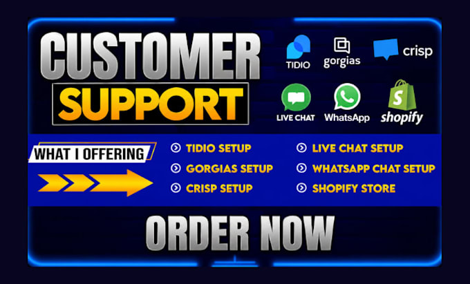 setup tidio, gorgias, crisp, live chat and whatsapp chat for shopify store