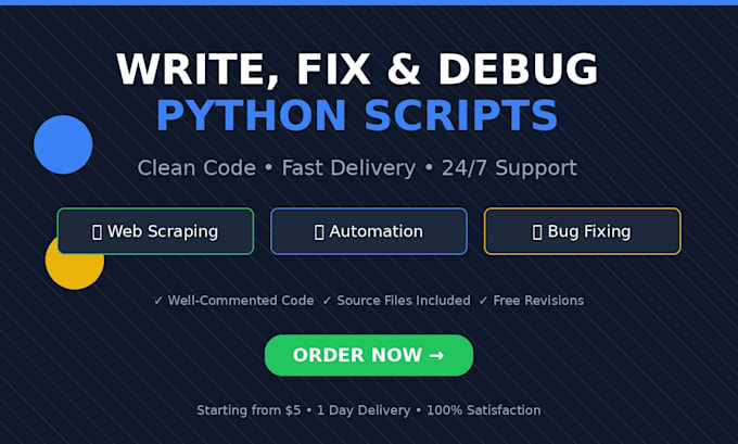 write, fix, and debug python programs and scripts