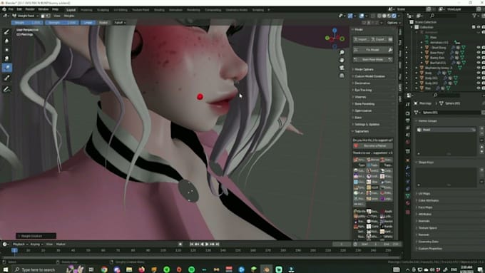create and fix vrchat avatars, vroid model, vrm and blender rigging