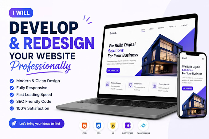 develop and redesign your website professionally