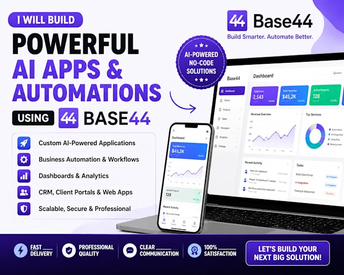build custom ai apps and business automation using base44