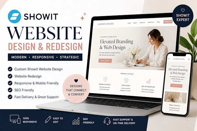 design, redesign and customize showit website or showit template