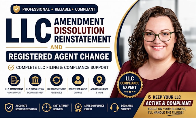 handle llc amendment, dissolution, reinstatement and registered agent change