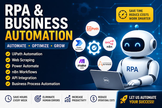 automate repetitive tasks using uipath, rpa, power automate and n8n