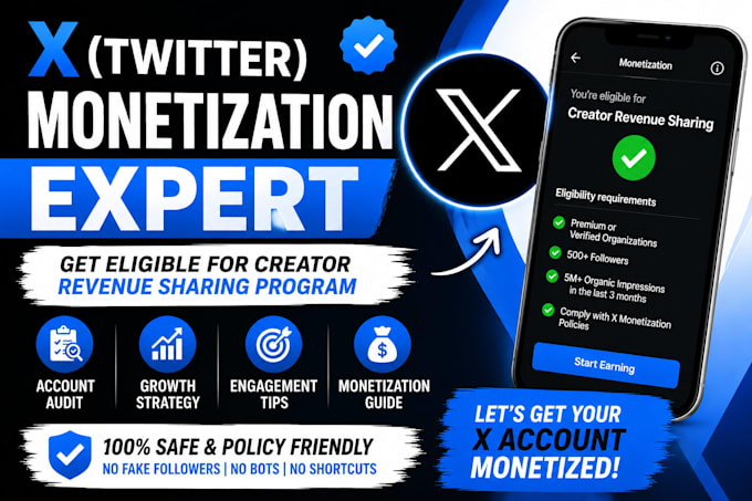 help you qualify for  twitter monetization and creator revenue sharing