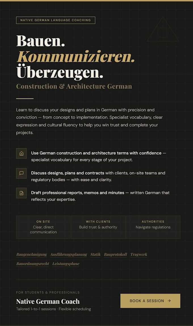 teach you professional german for construction professionals