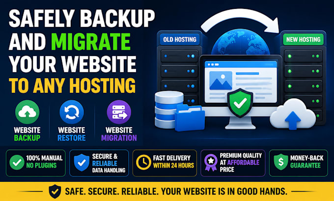 safely backup and migrate your website to any hosting