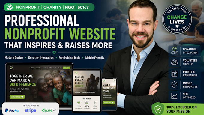 design a professional nonprofit, charity, or ngo website