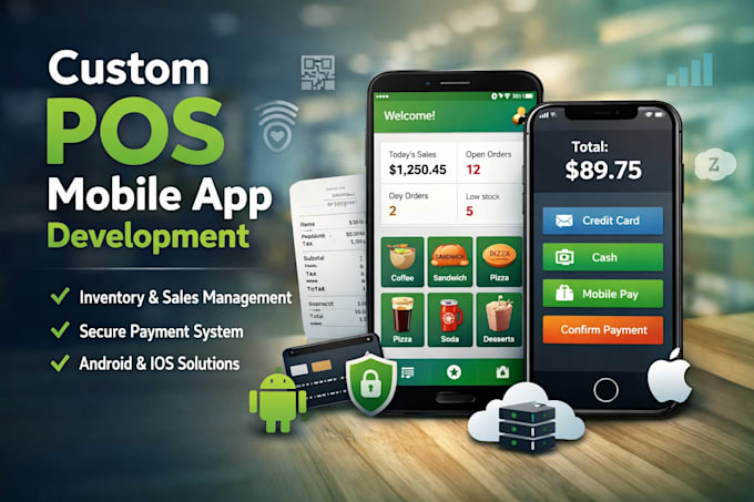 develop a custom pos mobile app with payment and inventory system