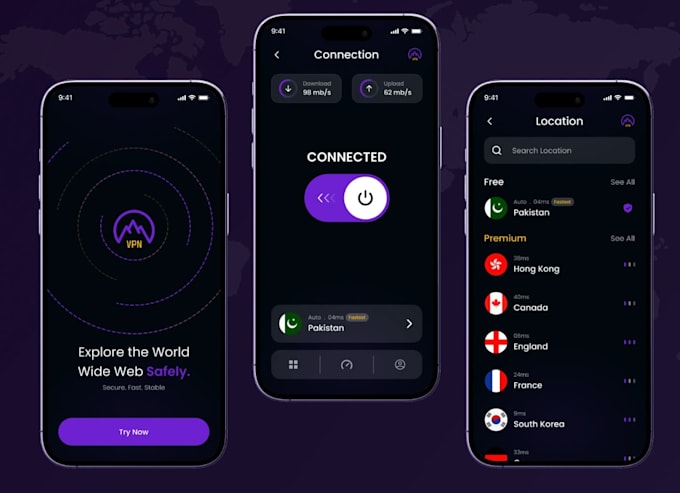 develop a secure VPN app for android and ios