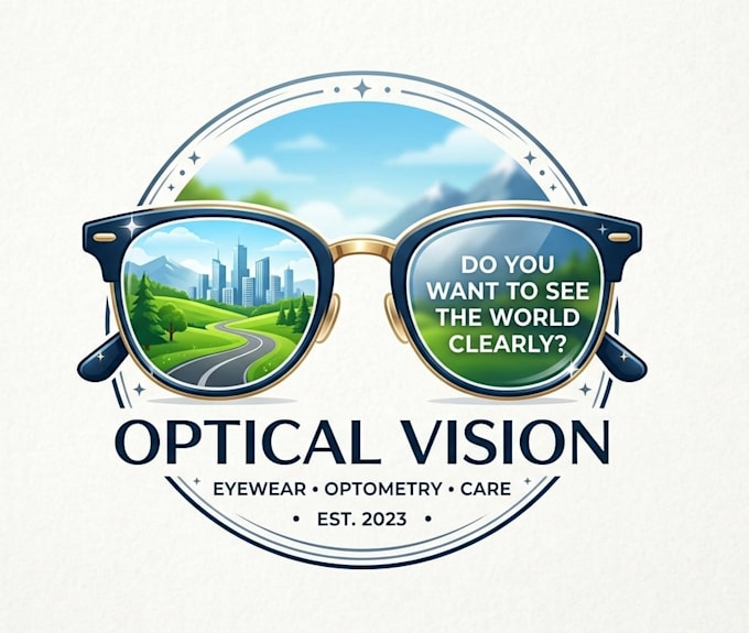 design a professional optical, eyewear, and optometry logo