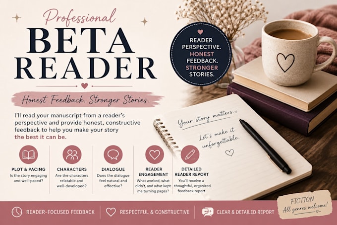 beta read your fiction book and provide detailed feedback