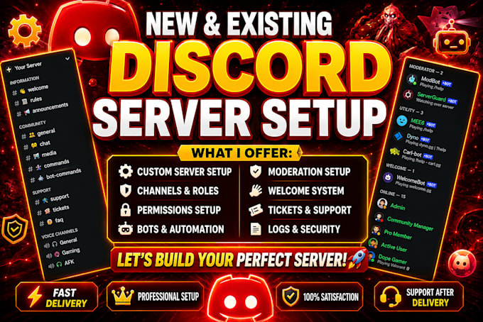 create design your custom discord server with bots and automation discord server
