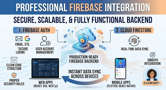 integrate firebase authentication and firestore database