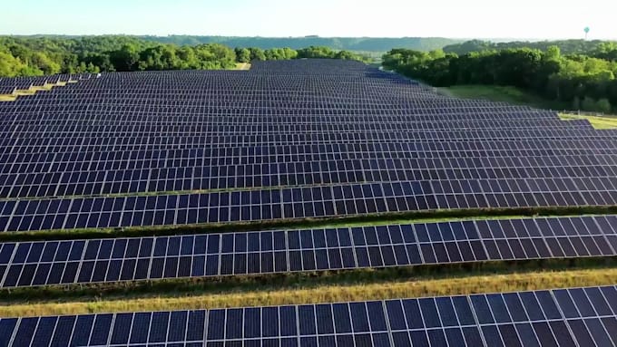 create 3d industrial animation, solar energy visualization engineering video