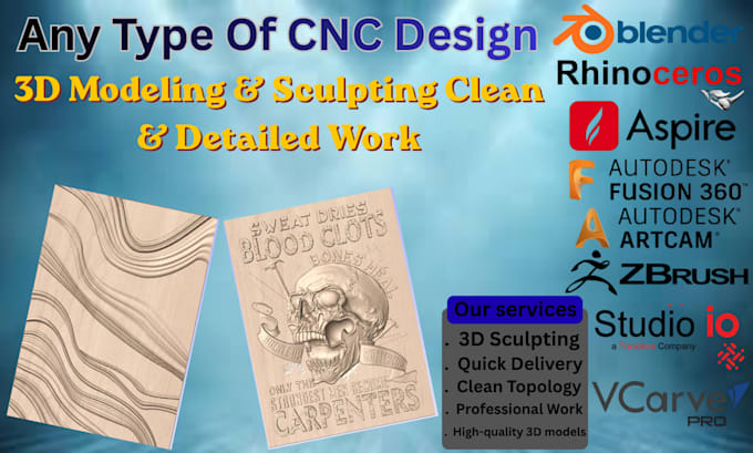 do 3d model on aspire and cnc design on artcam