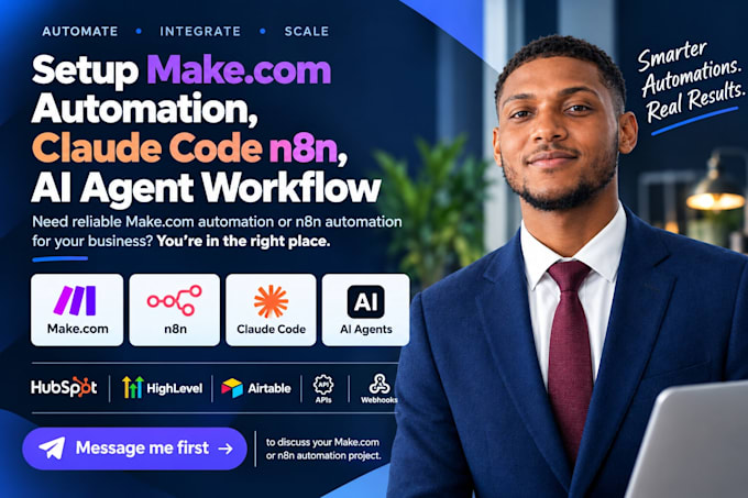 setup make com automation, claude code n8n, ai agent workflow