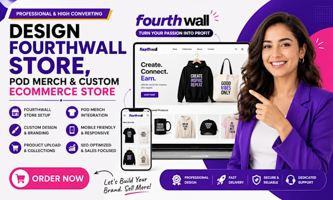 setup fourth wall store design fourthwall pod merch fourthwall ecommerce store