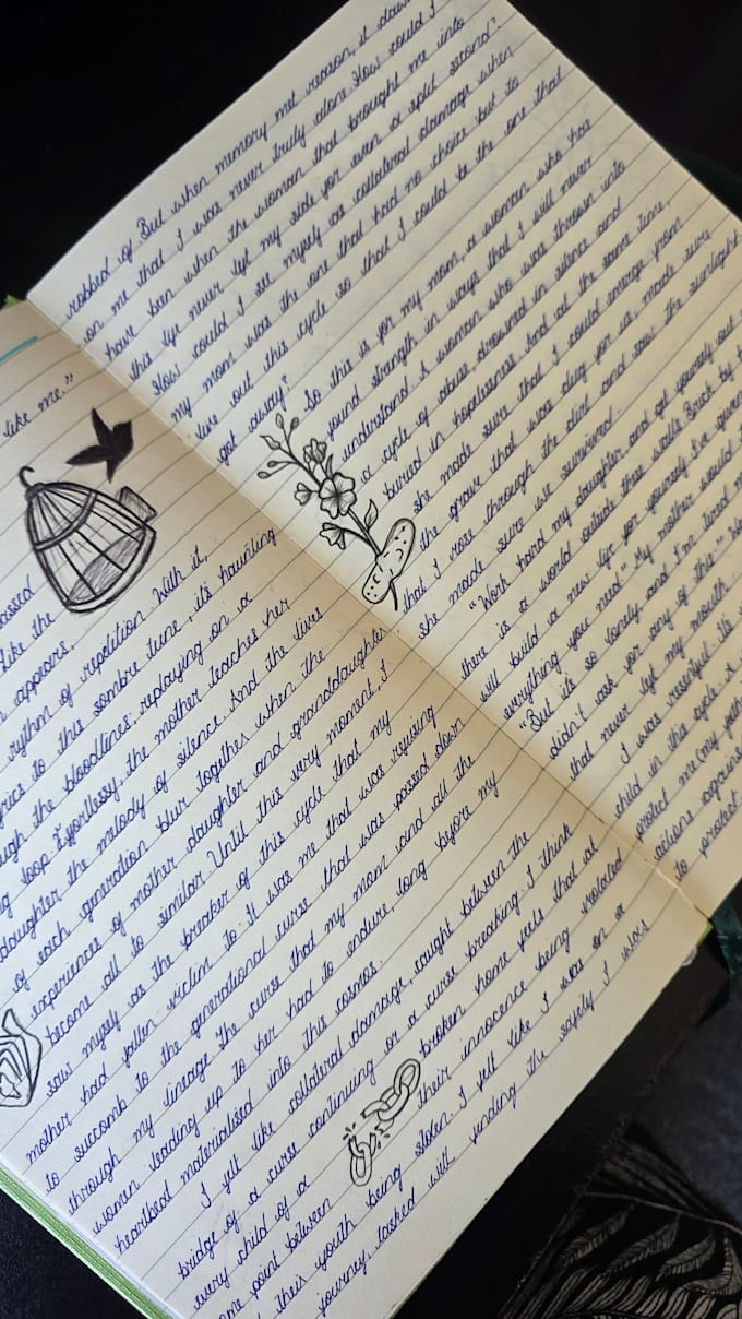 handwrite anything in my cursive handwriting