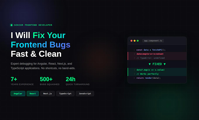 fix your angular react javascript or typescript bugs