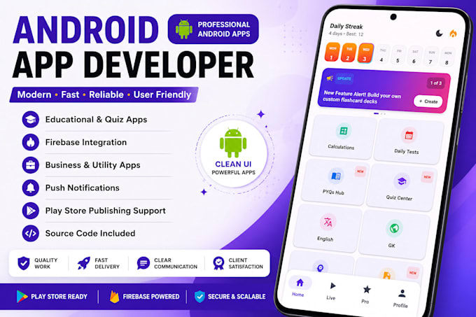 develop android apps using android studio and firebase