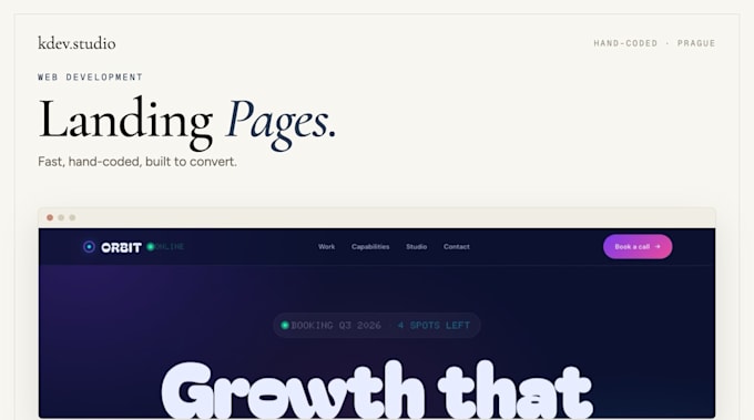 design and hand code a fast, modern landing page