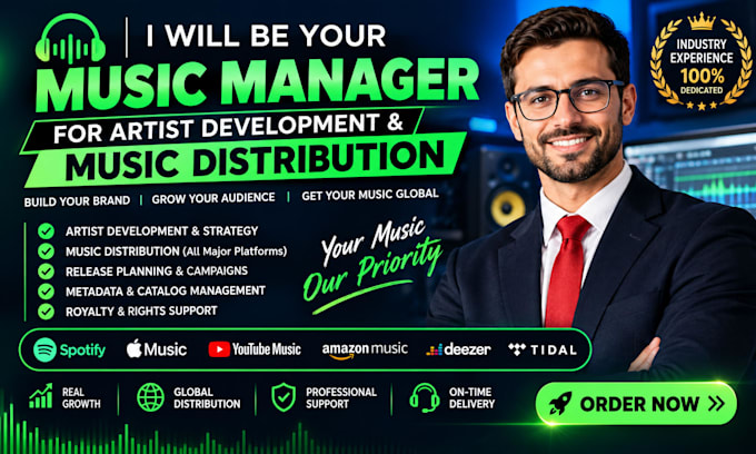 be your music manager for artist development music distribution