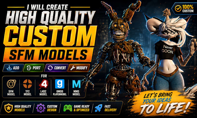 port, edit, create custom sfm model, tf2 model, gmod playermodel, l4d2 model mmd