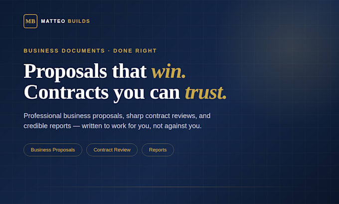 write a business proposal, review your contract or create a professional report