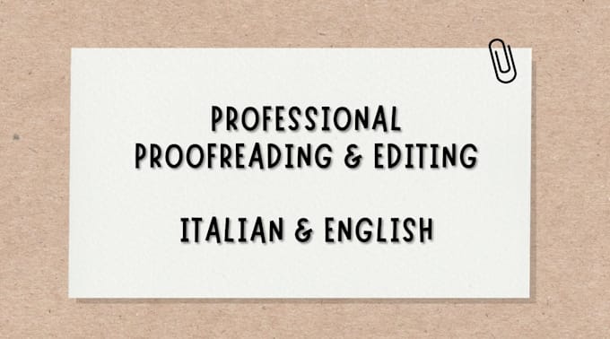 write and proofread italian and english texts