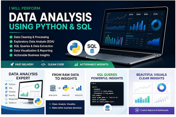 perform data analysis using python and sql