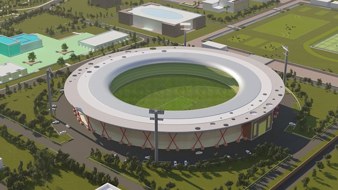 design and render 3d stadium, sport complex, gaming arena, sports facilities
