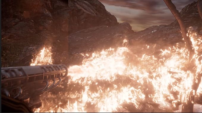create realistic fire simulation, flamethrower, and explosion vfx in houdini