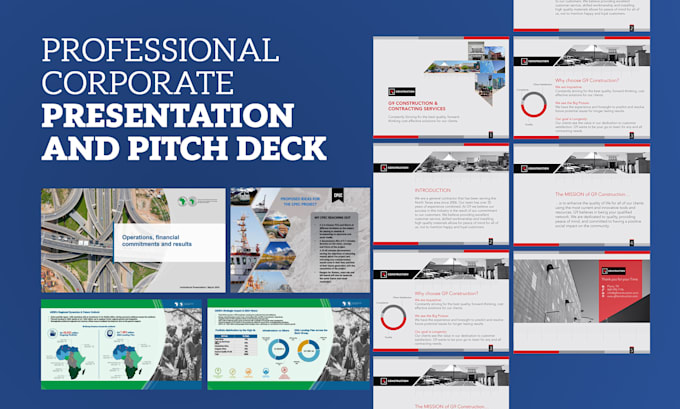 design a professional corporate presentation and pitch deck