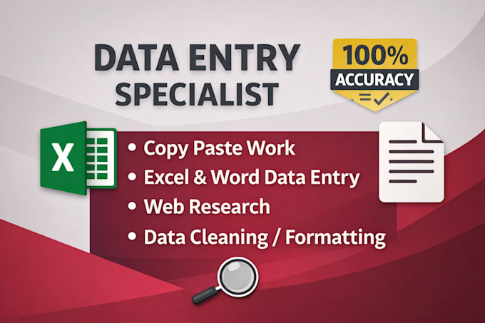 be your expert data entry, copy paste, and web research assistant