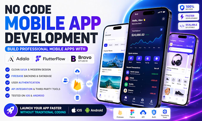 build your startup mvp app using adalo, bubble io or flutterflow