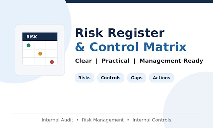 prepare a risk register and control matrix