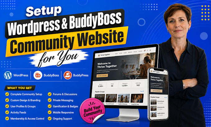 design wordpress community website social networking website membership website