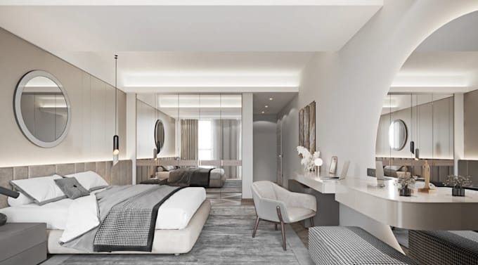 turn flat layout into photorealistic 3d visual, apartment house interior render