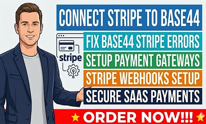 connect stripe to base44 web app, fix base44 stripe connection error