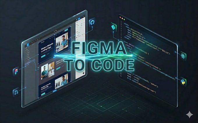 convert figma to HTML CSS, react, or full stack python code